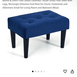 BRIAN & DANY Foot Stools Ottoman, Velvet Small Foot Stool with Legs, Rectangle Ottoman Foot Rest for Couch, Footstools and Ottomans Small for Living R