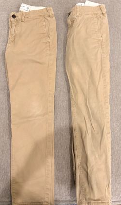 2 Abercrombie Kids Khaki Chino Pants Size 9/10