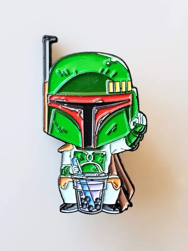 Boba Drinking Boba Money Cat Enamel Pin