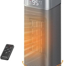 Gaiatop Space Heaters for Indoor Use, Portable Electric Heater with Thermostat, 1500W PTC Ceramic Room Heater with Remote, 5 Modes, 60° Oscillating, 1