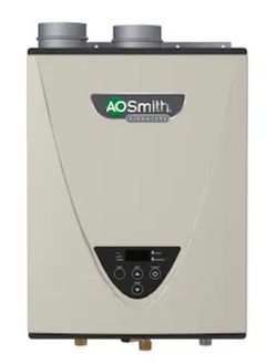 Shop A.O. Smith
A.O. Smith Signature Series Super High Efficiency 10-GPM 199000-BTU Indoor Natural Gas Ultra-Low NOx Tankless Water Heater