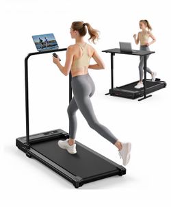Walking Pad Treadmill for Home - Folding Treadmills with Handle Bar Portable Compact Fold up Indoor Foldable Handles Electric Walk Pads Small Spaces M
