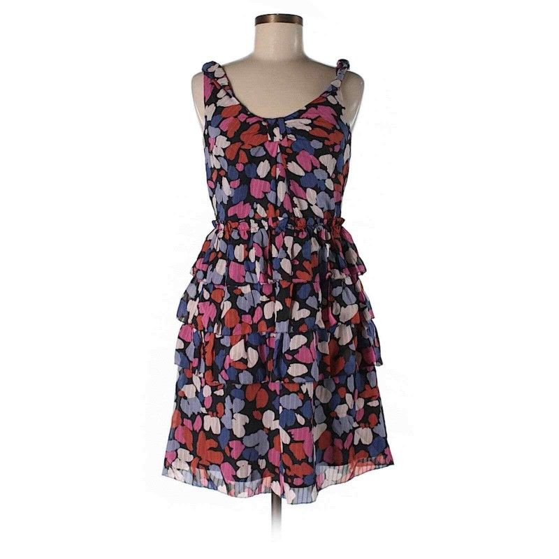 MARC BY MARC JACOBS Red Print Sleeveless SILK Ruffle Dress...