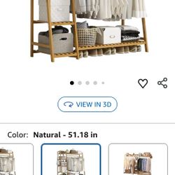 Baveke  Tier Storage Shelf Coat Clothes Hanging Rack