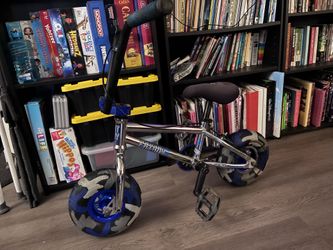 Mini BMX Bike Chrome Blue Camo Wheels