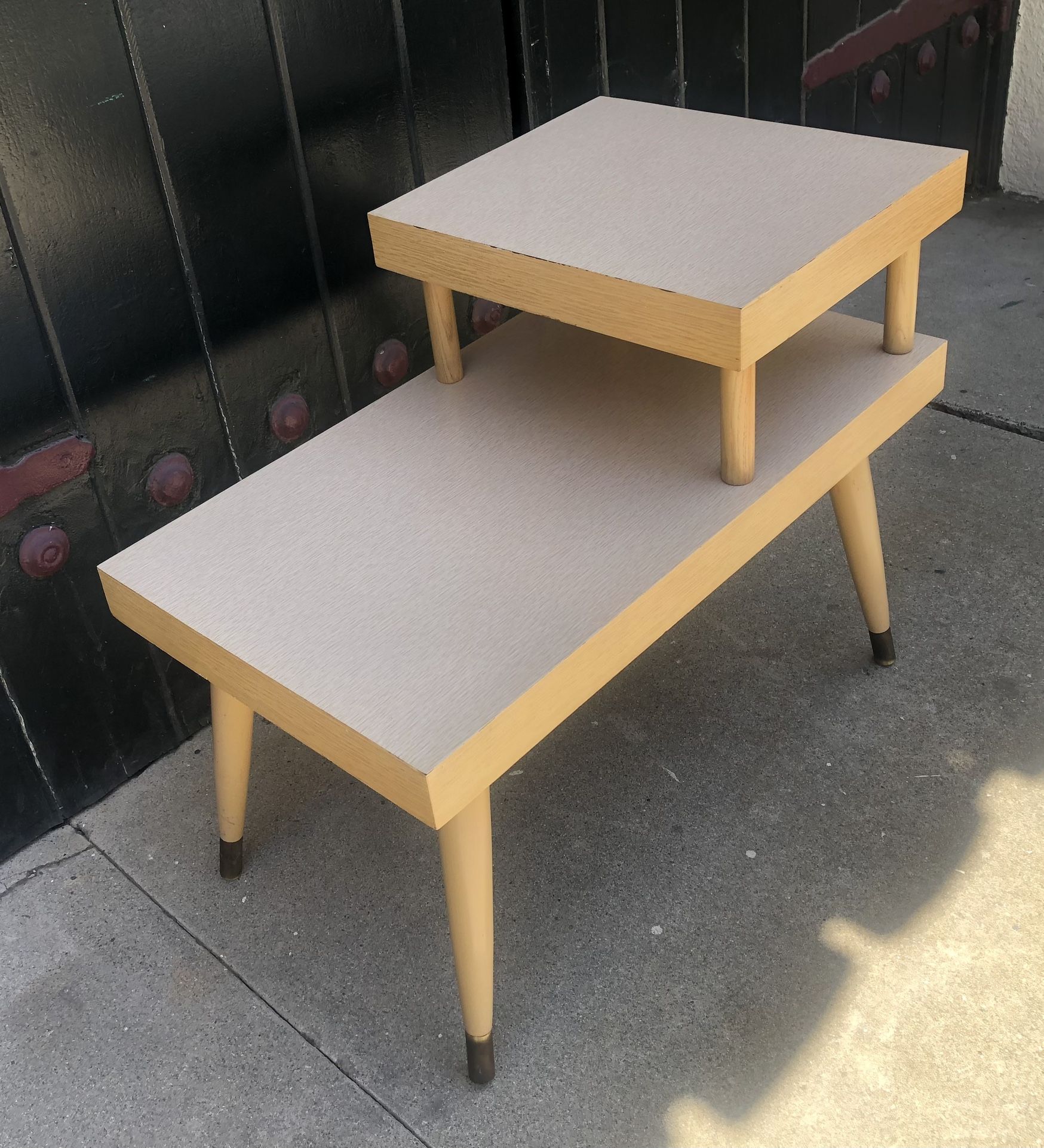 Mid Century Modern 2 Tier Formica Side / End Table