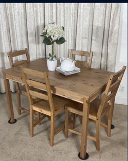 Compact Kitchen Dining Table With 4 Chairs
