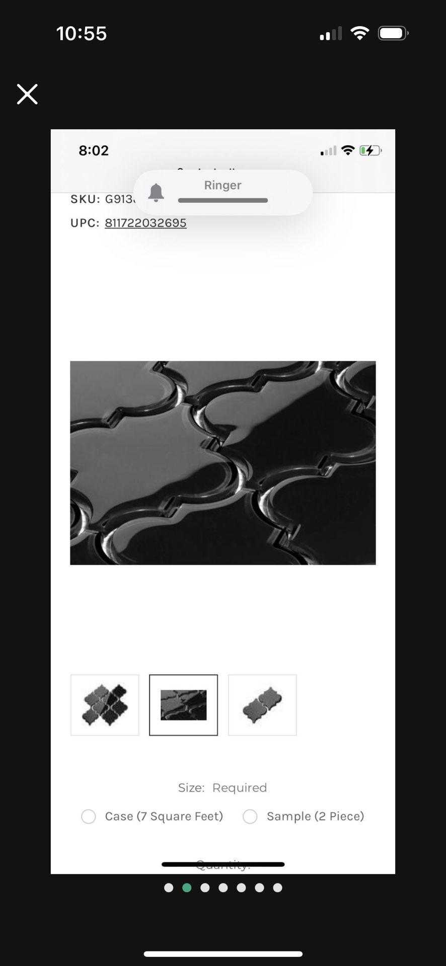 1CS 11 SHEETS ARABESQUE GLOSSY BKACK MOSAICS NEW Fragrance