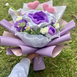 Crochet Big Purple Bouquet 