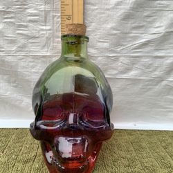 GLASS SKULL BOTTLE