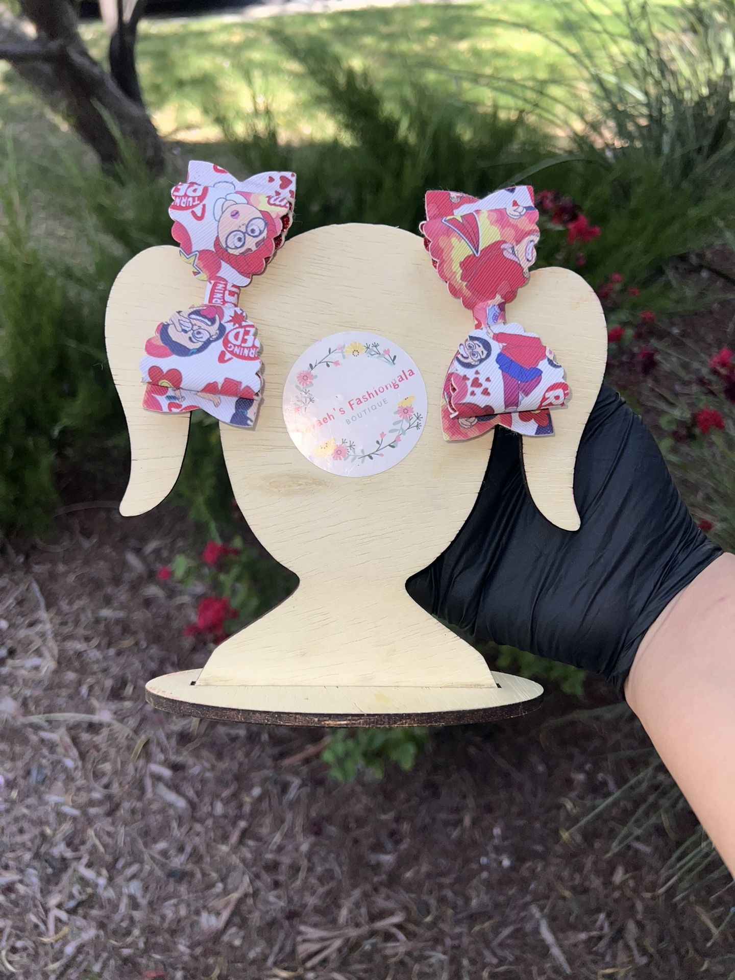 Turning Red Hair Bows With Glitter Red On The Inside