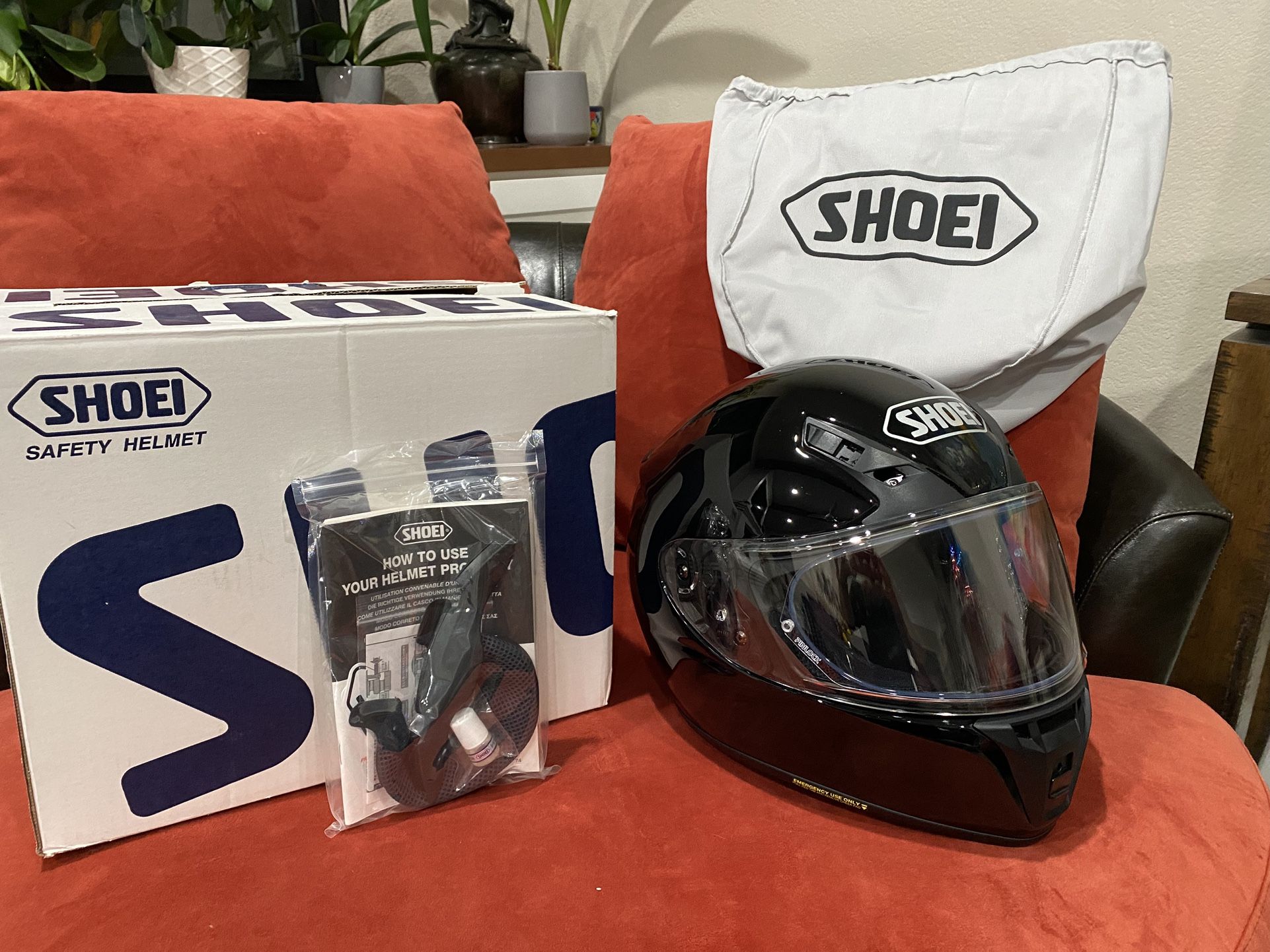 Shoei Safety Helmet, Size L , Black