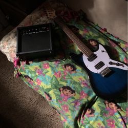 electric guitar with speaker