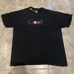 Vintage 90s Y2K Google Gmail Tee T-Shirt SZ Large Black RARE