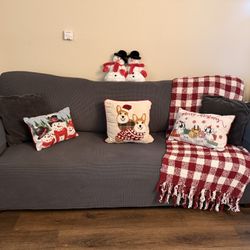 Used sofá with intergrated bed size Queen Good condition 🛌 grey color 