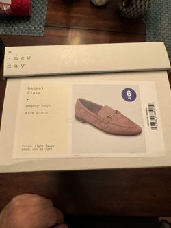 Laurel Flats Memory Foam Wide Width, Light Taupe Color Size 6