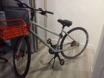 Gray Urban City Bike with Front Basket