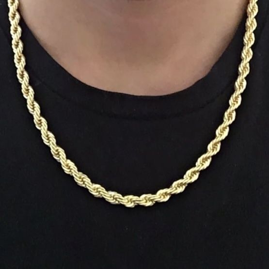 Gold Chain Rope Chain 20in 6mm Necklace 