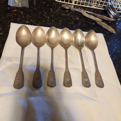 1950  6 EPNS.A1 SHEFFIELD  ENGLAND  SILVERPLATED SPOONS