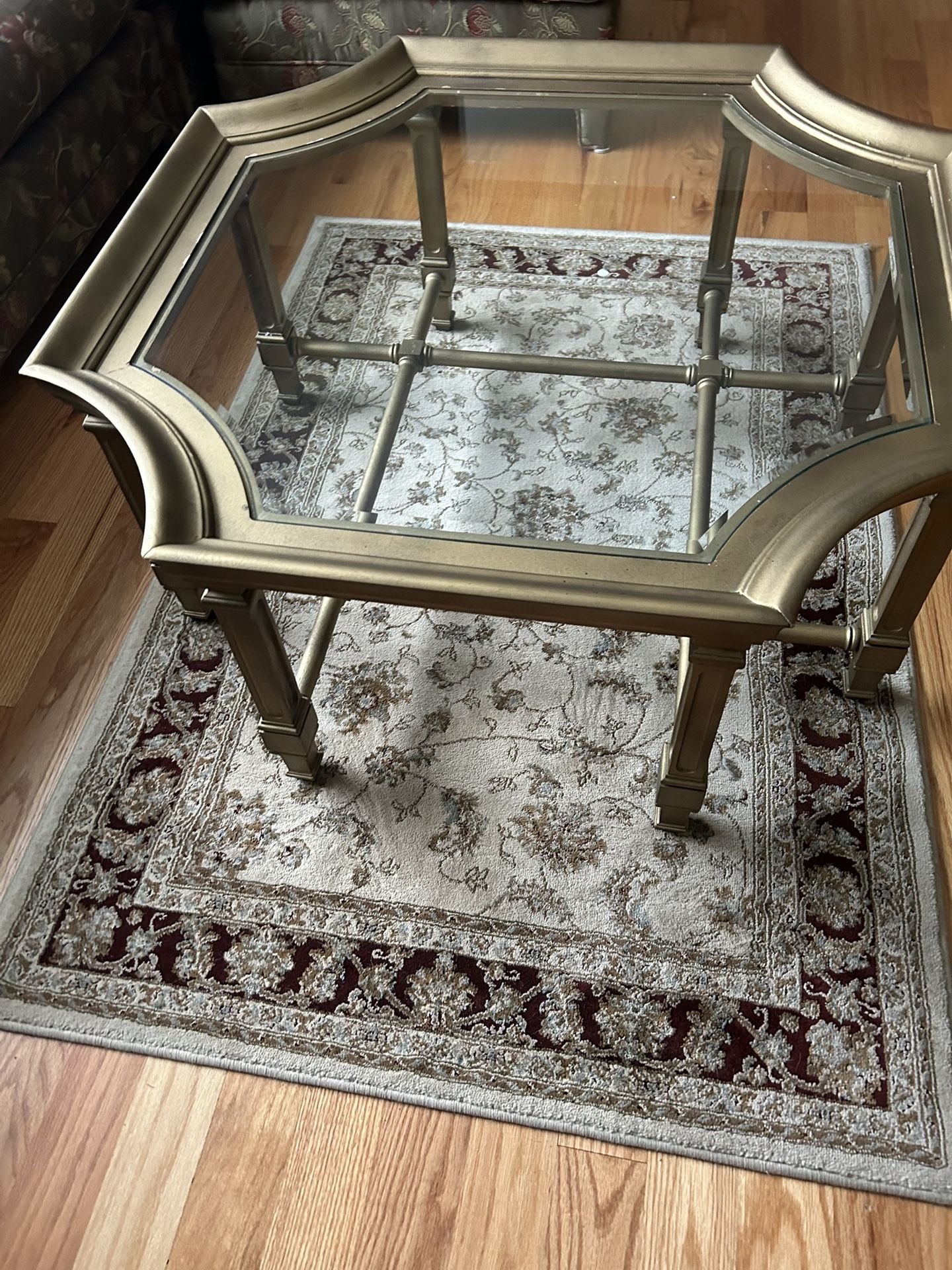 Coffee Table With Gold Accent Trim