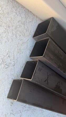 4 Pieces 4x4 Square Steel Tubing 1/8, 5 Ft Long, New