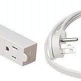 * Amazon Basics 3-Prong Indoor Rectangle Extension Cord Power Strip, Flat Plug, Grounded 13 Amps, 1625 Watts, 125 VAC, 2-Pack, 3 ft, White