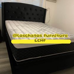 Queen size bed frame and mattress