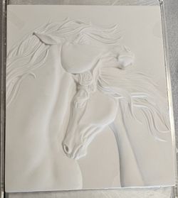 Gorgeous Plaster Wall Art Horse Sculpture 