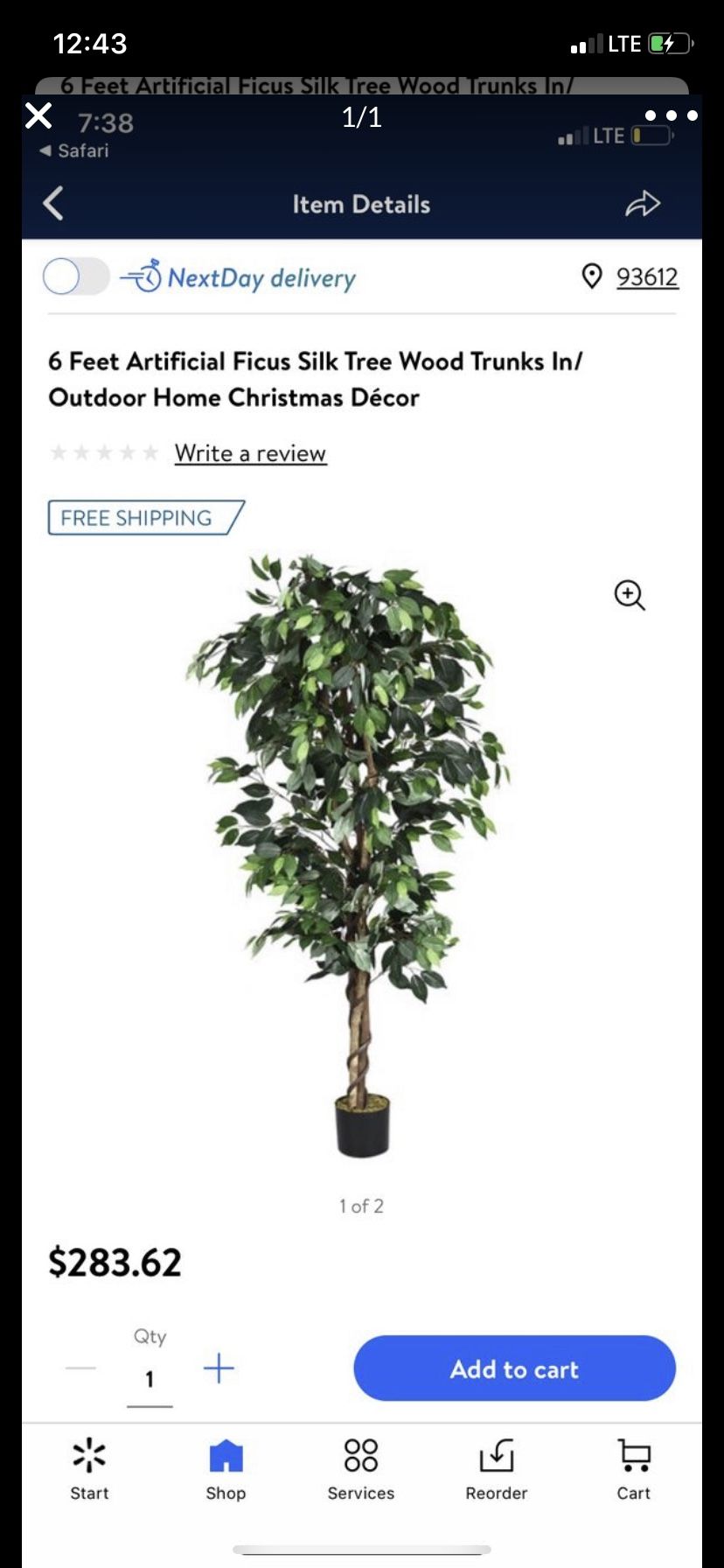 Artificial tree 6 feet