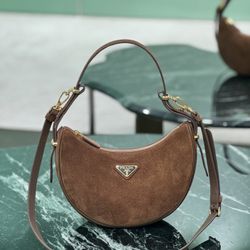 Prada single-shoulder crossbody moon-shaped handbag