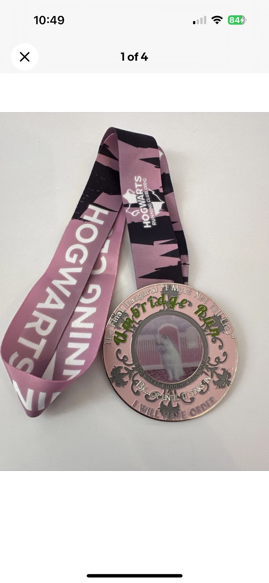 Umbridge Run Medal - Hogwarts Running Club 2016 HRC