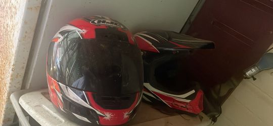 HJC and Fox Racing motorcycle helmets