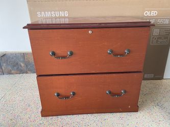 Lateral Filing Cabinet Wood grain Two Drawer
