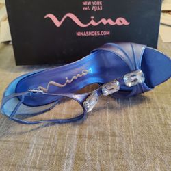 Nina Metallic Blue Sz 8