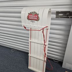 Wooden Toboggan/Sled With Stella Artois Logo..3ft 10" Long x 1ft 7" 