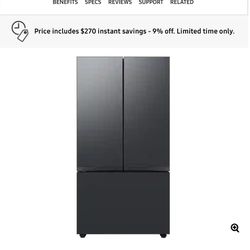 Bespoke 3-Door French Door Refrigerator (30 cu. ft.) with Beverage Center™ in Matte Black Steel