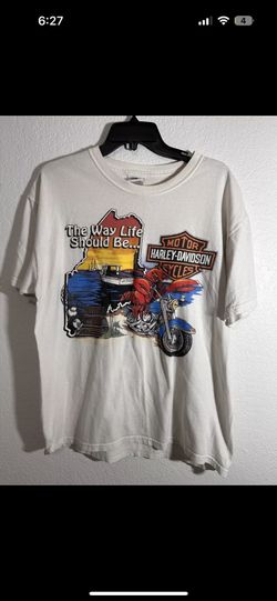 Harley Davidson Central Maine Mens T-Shirt Size L Lobster Motorcycle