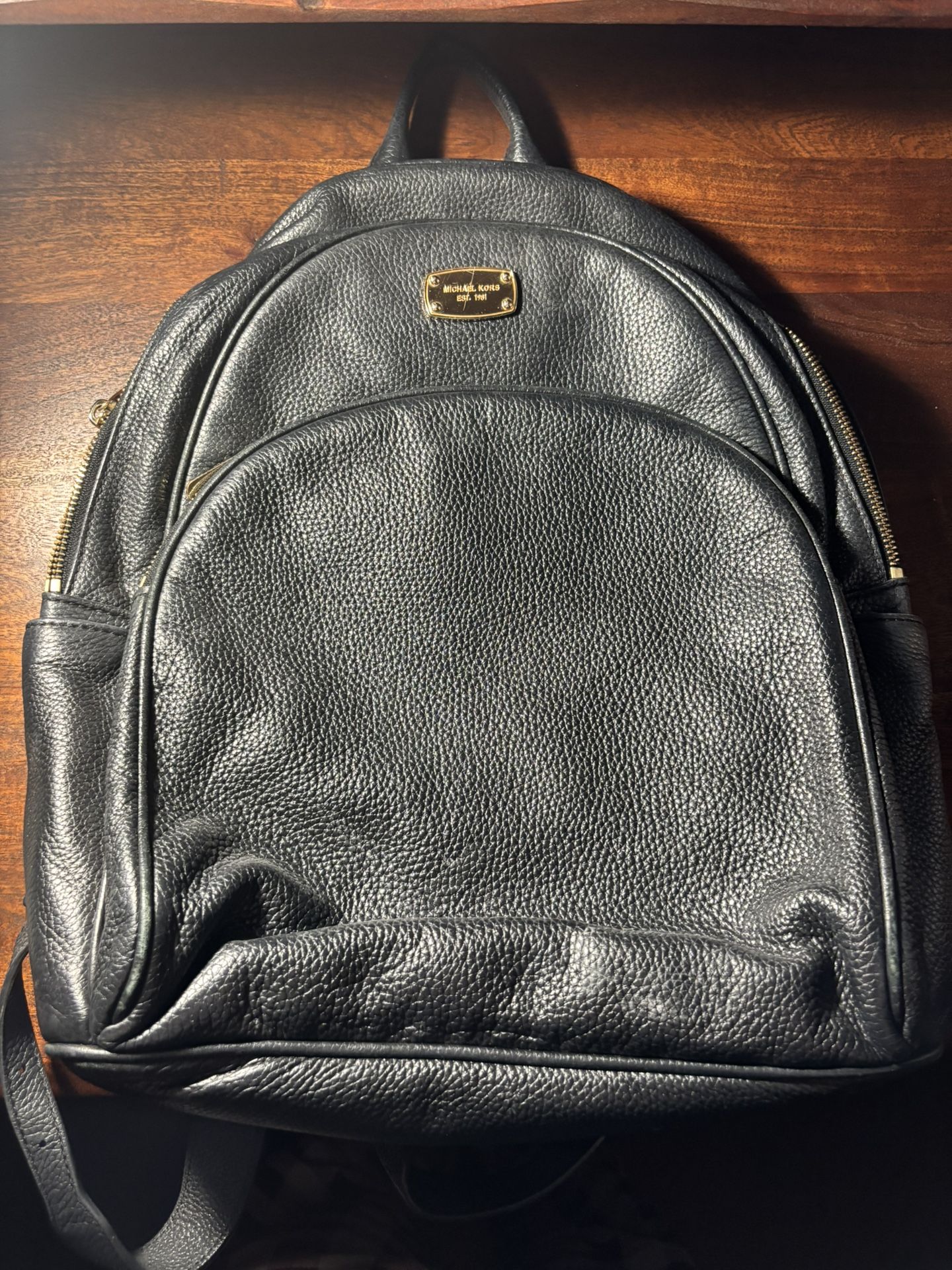 Black Michael Kors Leather Backpack