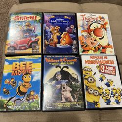 Mixed Lot of 6 DVDs Disney, Dreamworks and Universal Studios Cartoons 