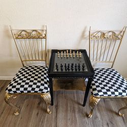 Chess Board Game Table With Chairs