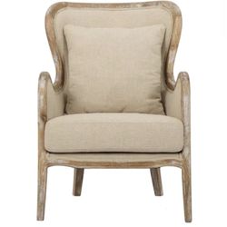 Crenshaw Beige Fabric Wing Chair