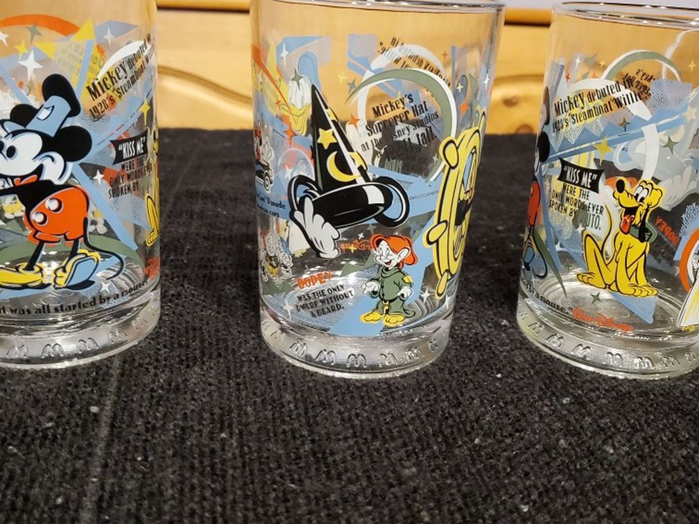 Vintage Disney 100 Year Mc Donald's Cups