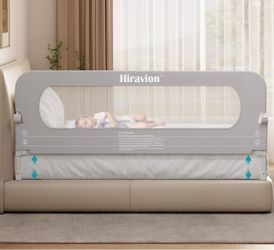 Bed Rail for Toddlers, 71 Inch Foldable Baby Bed Rail, Height Adjustable, Foldable, Fits Full, Queen, King, or Twin Beds,U-shape base provides Safety 