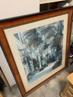 Framed Picture (palm trees) (tropical)