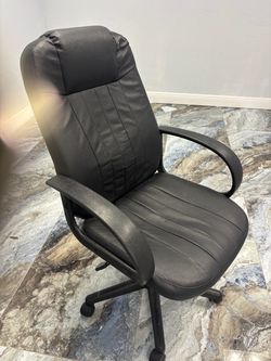 Black leather office chair