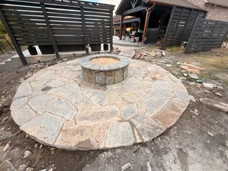 Stone deck and firepit
