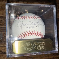 Rollie Fingers JSA AUTHENTICATED Signed Baseball Oakland Athletic’s Hall Of Fame