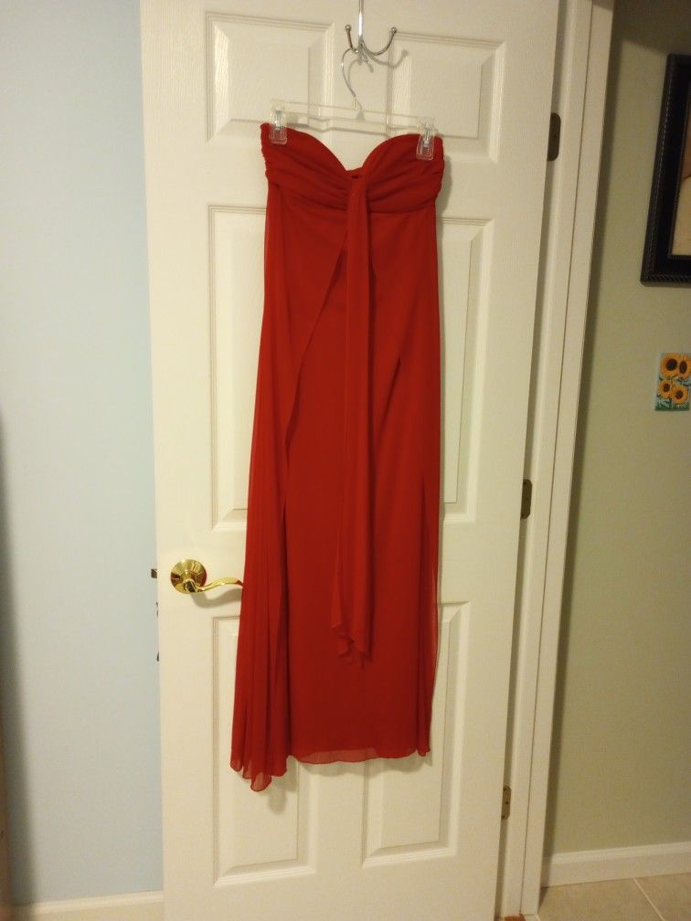 Red Floor Length Gown