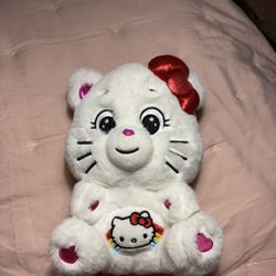 White Hello Kitty Care Bear Stuffed Animal
