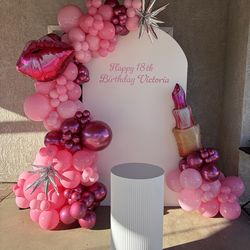 Girlie pop backdrop set up